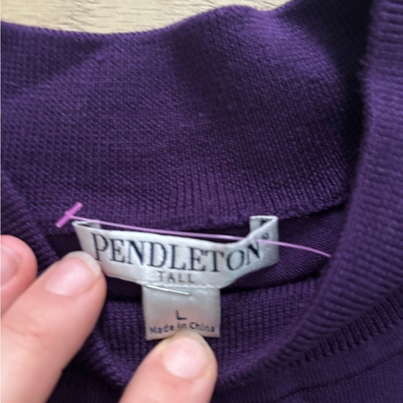 Purple Mockneck Sweater, Vintage Pendleton Silk Blend Mock Neck Sweater - Picture 4 of 11